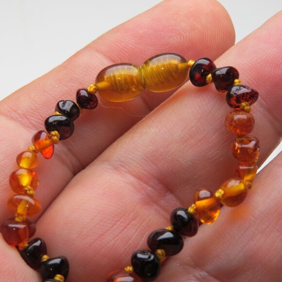 Authentic Amber Teething Unisex Necklace 12.5" Infant/Baby Premium Quality - Picture 3 of 4